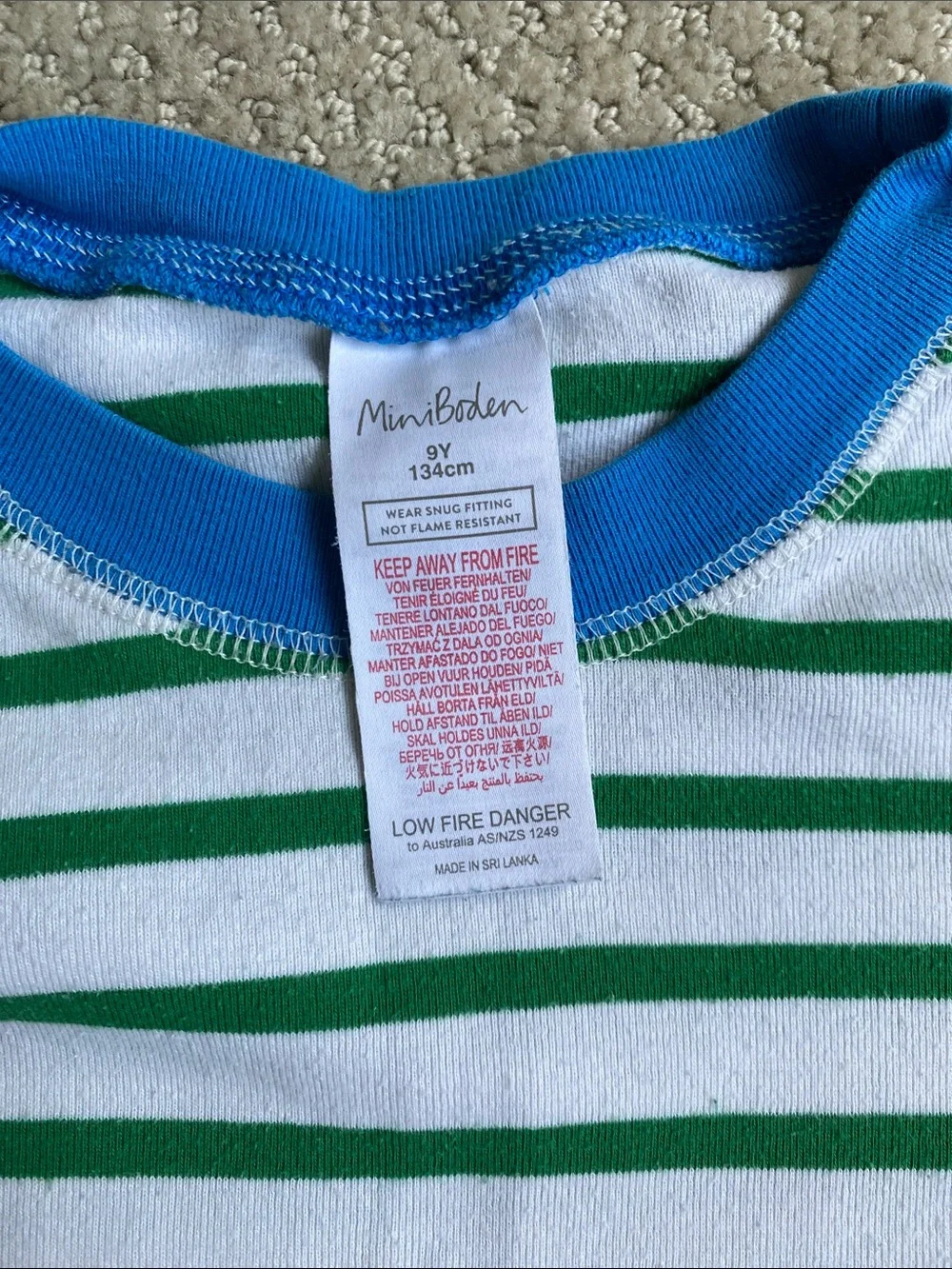 Two mini Boden Striped Long-Sleeve Kids pajama tops